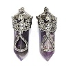 Natural Gemstone Faceted Pointed Bullet Big Pendants G-Q165-02AS-2