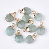 Electroplate Natural Green Aventurine Charms X-G-S344-09J-1