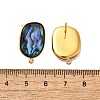 304 Stainless Steel Pave Natural Paua Shell Stud Earring Findings STAS-Z125-07G-3