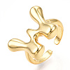 Brass Letter Open Cuff Rings for Women RJEW-G313-01W-G-3