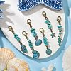 6Pcs Ocean Theme Alloy Pendant Decorations HJEW-JM02929-2