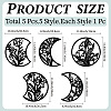 Wood Moon Phase Pendant Decoration HJEW-WH20013-002-2