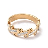 Crystal Rhinestone Oval Bar Finger Ring RJEW-D120-04G-2