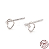 Open Heart Stud Earrings EJEW-I259-01P-1