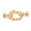 Brass Micro Pave Clear Cubic Zirconia Fold Over Clasps KK-A227-02G-1