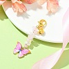 Alloy Enamel Butterfly Pendant Decoration HJEW-JM01555-01-2