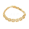 Rectangle Brass Micro Pave Clear Cubic Zirconia Link Chain Bracelets for Women BJEW-F530-04G-2
