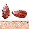 Natural Red Jasper Carved Pendants G-K369-01P-11-3