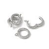 Brass Micro Pave Clear Cubic Zirconia Fold Over Clasps KK-D324-04P-3