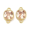 Brass Pave Cubic Zirconia Square Connector Charms KK-P348-06G-2