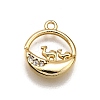 Brass Micro Pave Clear Cubic Zirconia Pendants LS-KK-G530-01B-G-1