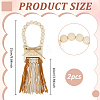 2Pcs Wood Beads & Cotton Tassels Hanging Ornaments HJEW-BC00087-2