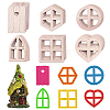 60Pcs 6 Styles Wood Elf Door WOOD-WR0001-29-1