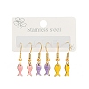 Ocean Series 304 Stainless Steel Enamel Dangle Earrings EJEW-K017-01E-G-4