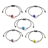 5Pcs 5 Color Lampwork Mushroom Braided Bead Bracelets BJEW-TA00203-1