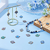 32Pcs 8 Colors Printed Alloy Enamel Connector Charms ENAM-DC0002-08-5