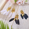 2Pairs 2 Colors Feather Chandelier Earrings EJEW-TA0001-81A-4