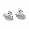 316 Stainless Steel Shell Shape Stud Earrings for Women EJEW-C004-13P-1