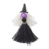 5Pcs 5 Colors Handmade Polycotton(Polyester Cotton) Tassel Pendants PALLOY-JF04236-3