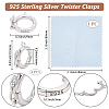 4Pcs 925 Sterling Silver Twister Clasps STER-BBC0009-18-2