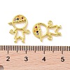 Golden Brass Micro Pave Cubic Zirconia Connector Charms KK-L209-058G-02-3