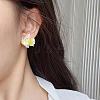 Flower Glass Plastic Stud Earrings FS-WG119A6-03-3