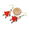 Christmas 304 Stainless Steel Glass Human Dangle Earrings EJEW-MZ00484-4