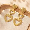 Heart Zinc Alloy Dangle Stud Earrings FS-WG20C8F-01-2