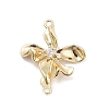 Brass Pave Clear Cubic Zirconia Connector Charms KK-Z061-04G-1