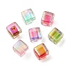 UV Plating Transparent Acrylic European Beads X-OACR-F004-10-2