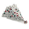 Christmas Theme Alloy Colorful Rhinestone Brooches JEWB-S022-02D-P-3