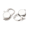 Flat Round Brass Enamel Lobster Claw Clasps KK-Z147-02P-B-3