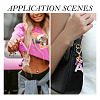 Alloy Resin Heart Keychains KEYC-TADJ0002-01G-A-7