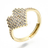 Adjustable Brass Micro Pave Cubic Zirconia Finger Rings RJEW-S045-051G-A-NR-1