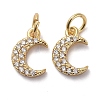 Brass Micro Pave Clear Cubic Zirconia Charms KK-I658-15G-1