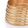 Fashion 201 Stainless Steel Bangle Sets BJEW-L664-024B-G-1-2