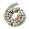 Natural Flower Amazonite Beads Strands G-YW0001-25-2