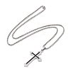 Zinc Alloy with Enamel Cross Pendant Necklaces NJEW-C034-42B-P-4