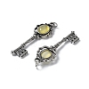 Key Brass Gemstone Big Pendants KK-D361-01AS-2