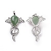 Natural Green Aventurine Teardrop Pendants G-P496-03P-23-2