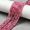 Faceted Rondelle Natural Red Tourmaline Bead Strands G-F289-45-6