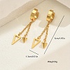 Fashionable Retro Geometric Cone Triangle Tassel 201 Stainless Steel Hoop Earrings JW1667-5
