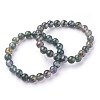 Natural Moss Agate Beads Stretch Bracelets BJEW-F380-01-B15-8