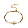 304 Stainless Steel Pave Clear Cubic Zirconia Link Chain Bracelets for Women SA-CBAABBA-07D-G-4