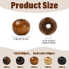 500Pcs 5 Colors Natural Wood Beads WOOD-YW0001-97-3