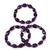 Dyed Natural Blue Lace Agate Faceted Twist Beaded Stretch Bracelets for Women GG-CBA3F02-09-4
