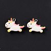 Opaque Resin Unicorn Pendants RESI-G040-A05-3