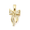 Brass Clear Cubic Zirconia Pendants X-KK-B187-05G-1