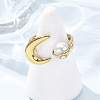 Opaque Acrylic Imitation Pearl Cuff Rings RJEW-P177-03D-G-1