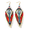 Bohemian Handmade Glass Seed Beads Hexagon Dangle Earrings ZA8204-3-1